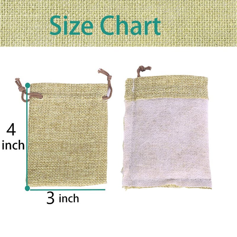 LYSXP 50PCS Burlap Bags with Drawstringï¼Œ3x4 Inch Cream color Drawstring Gift Bag Jewelry Pouches for Wedding Party Favors, DIY Craft - Image 2